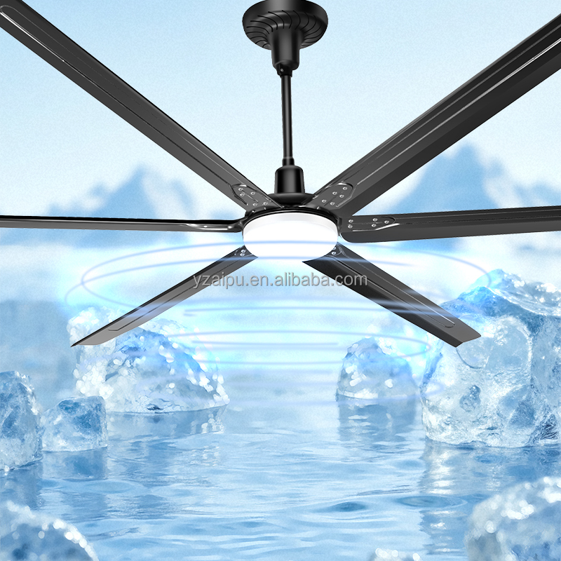 Smart LED 8ft 100 Inch 2.5m Commercial Ceiling Fan 6 Blades Reversible Quiet Operation App Remote Control 100% Copper Motor