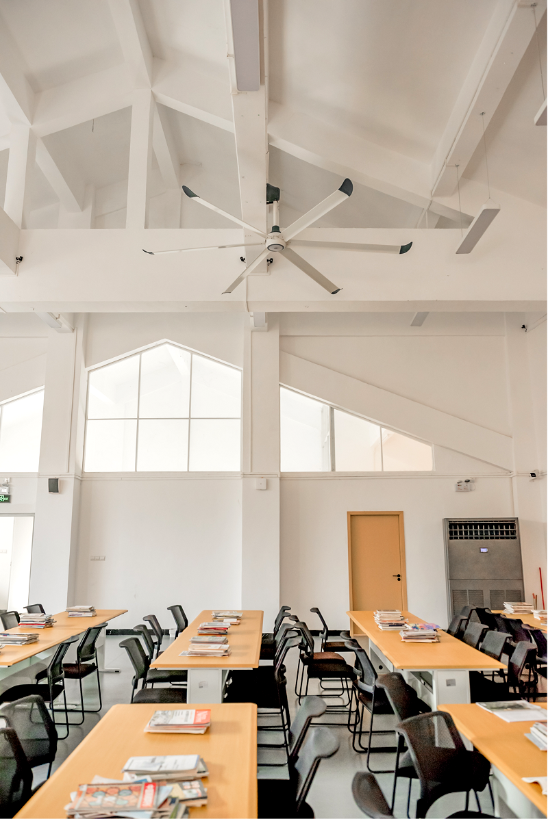 VFans Customizable Indoor Big Ceiling Fan with Light 1.5m-3m DC Motor HVLS Fan Energy Saving Noiseless Ventilator
