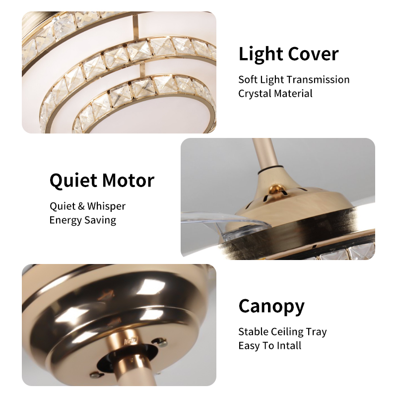Modern 42-Inch Ceiling Fan with Energy-Efficient LED Lighting