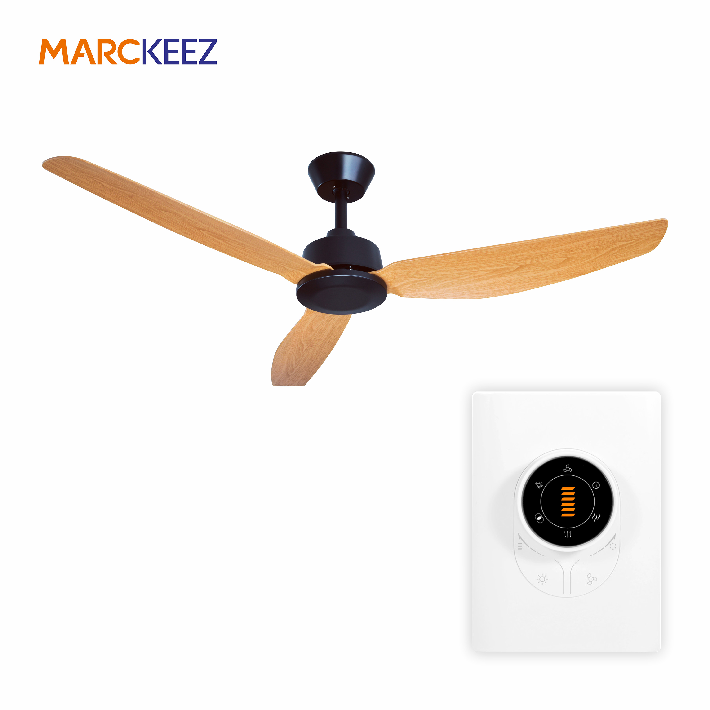 ABS 3 Blades DC Ceiling Fan 52 Inch Quiet Energy Saving Fan for Home Without Light