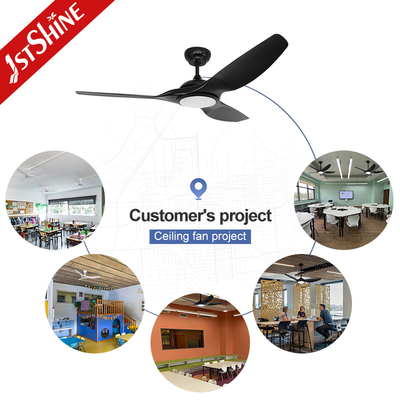 1stshine 52 Inch Smart Ceiling Fan With LED Light DC Motor Remote Control Dimmable 6 Speeds Modern Living Room CE