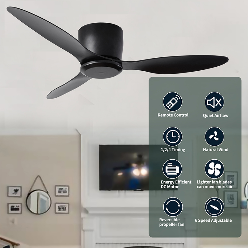 Factory Direct Ceiling Fans without Lights and Remote Reversible No Light BLDC Motor ABS Blades for Bedroom Living Room