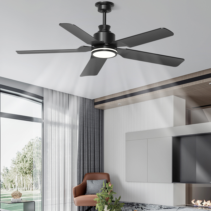 New Design 52 Inch 5 ABS Blades Remote Control Decorative Modern Led Ceiling Fans with Light for Home