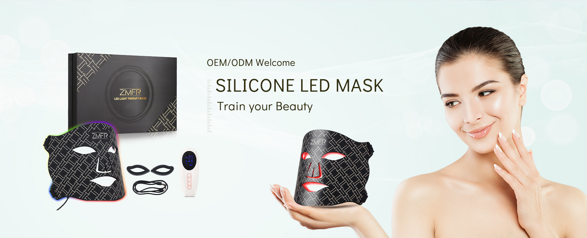 Silicone LED light therapy face mask by Fanrun