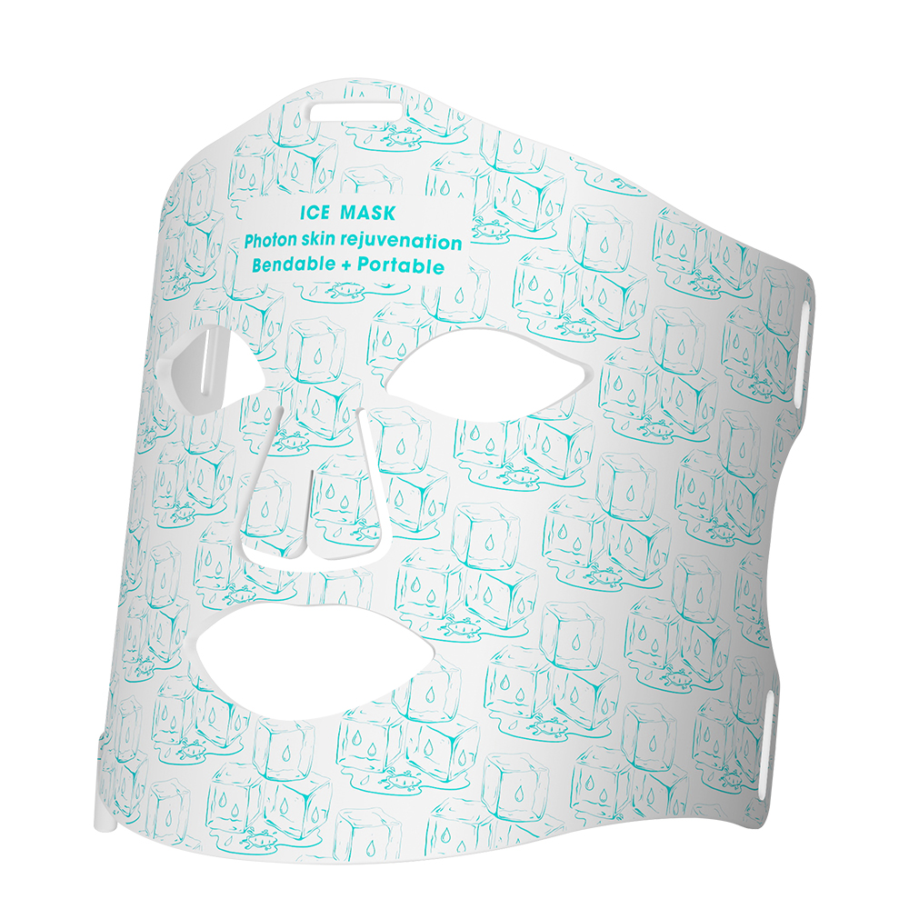 Anti-aging 4-colour silicone LED light therapy mask with ice cooling function