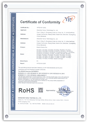 Fanrun product compliance certificate 2
