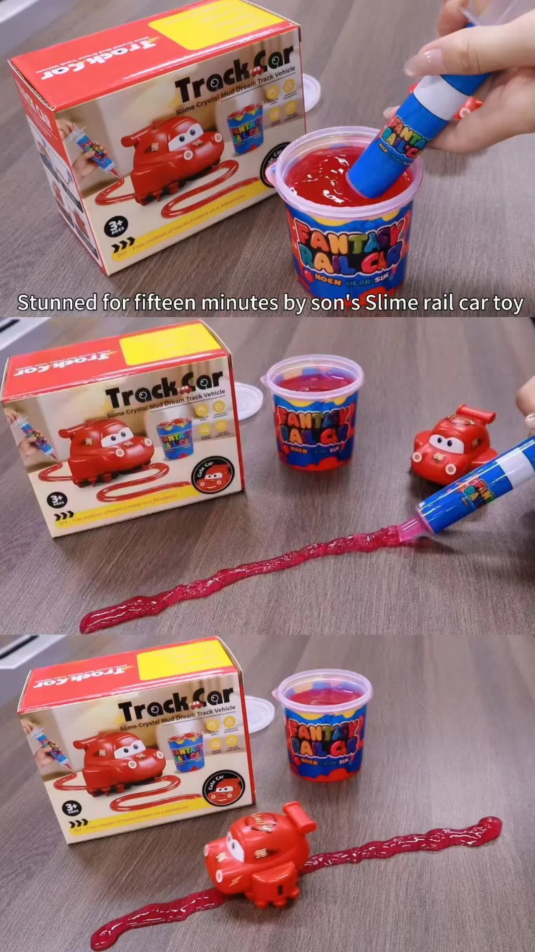 New Slime Dreaming Track Vehicle Crystal Clay Educational DIY Multi-Functional Track Electric Car Parent-Child Interactive Game
