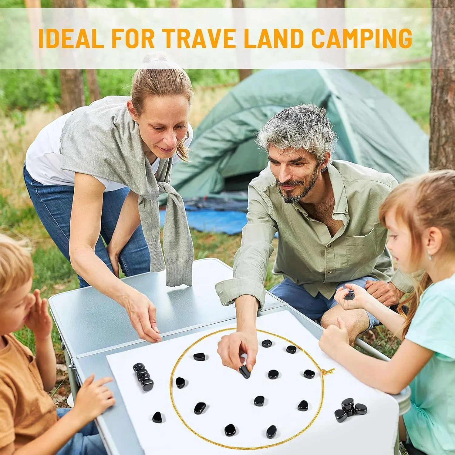 Magnet Game with 32 Stones, Magnetic Chess Game with String, for Family &amp; Party &amp; Travel &amp; Camping, Puzzle Strategy Games