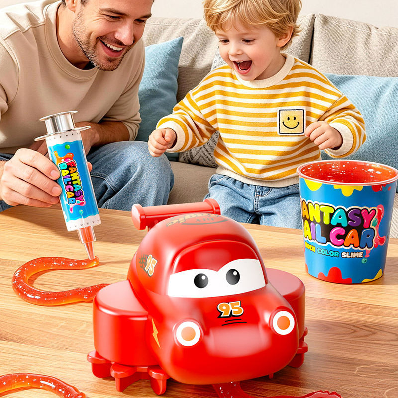 New Slime Dreaming Track Vehicle Crystal Clay Educational DIY Multi-Functional Track Electric Car Parent-Child Interactive Game
