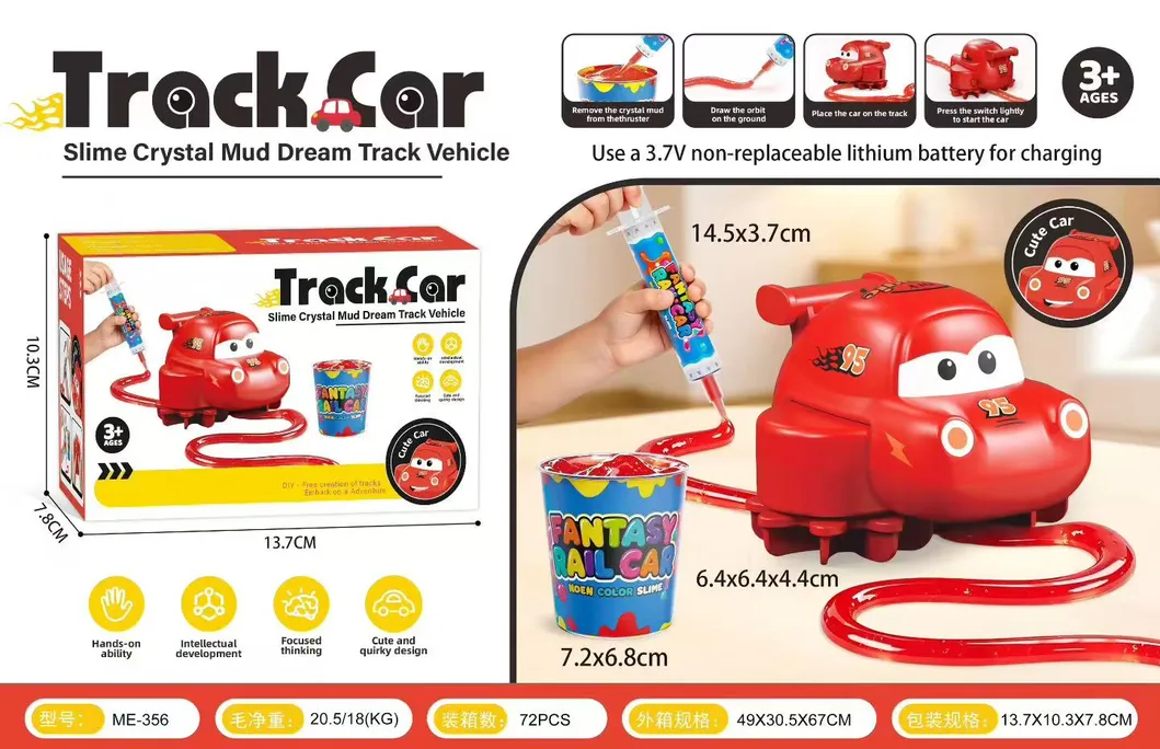 New Slime Dreaming Track Vehicle Crystal Clay Educational DIY Multi-Functional Track Electric Car Parent-Child Interactive Game