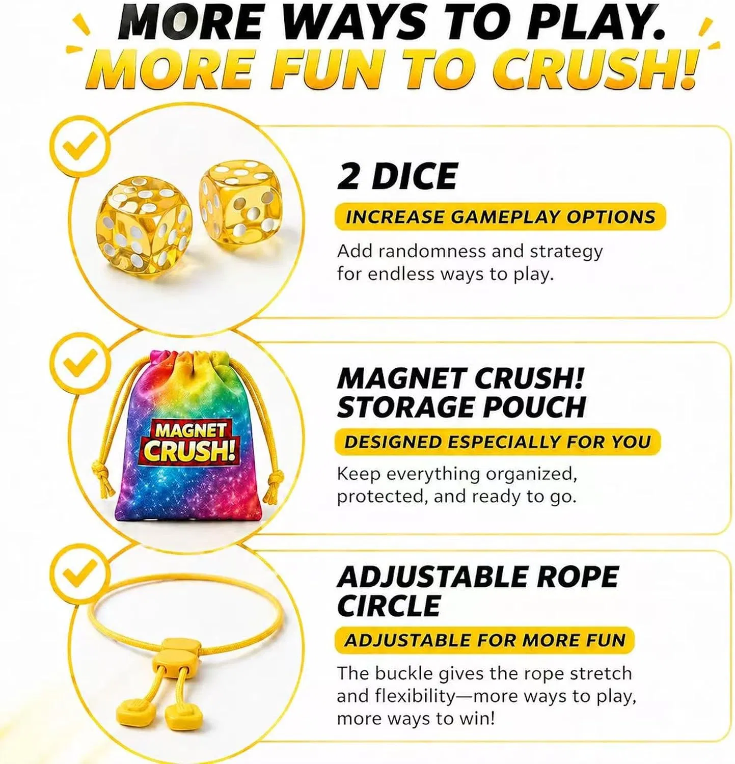 Magnet Crush Magnetic Strategy Board Game (Rainbow) for Kids &amp; Adults, Fun Tabletop Magnet Placement Game, Stem Educational Toy, Family Party Game, Travel Game