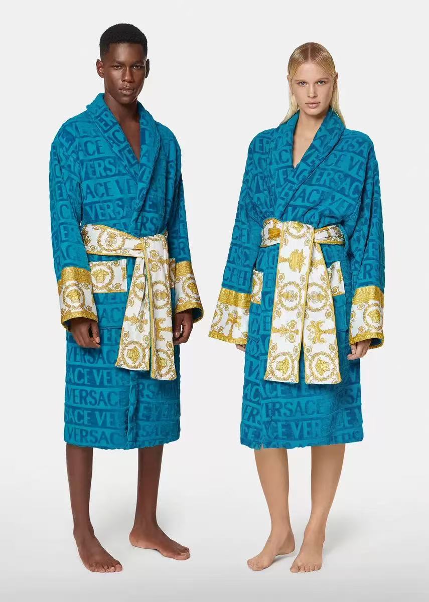 HLY Women's Pure Cotton Jacquard Sleepwear Bathrobe Allure Luxury Women's Pajamas for Summer Winter Solid Nighty Bathrobe