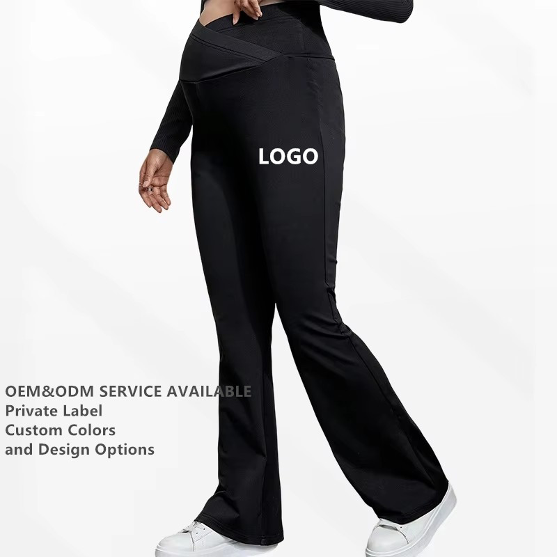 OEM/ODM Cross Casual Slim Pregnant Women Bell Bottoms Wide Leg Pants for Maternity Wear for Europe and the United States
