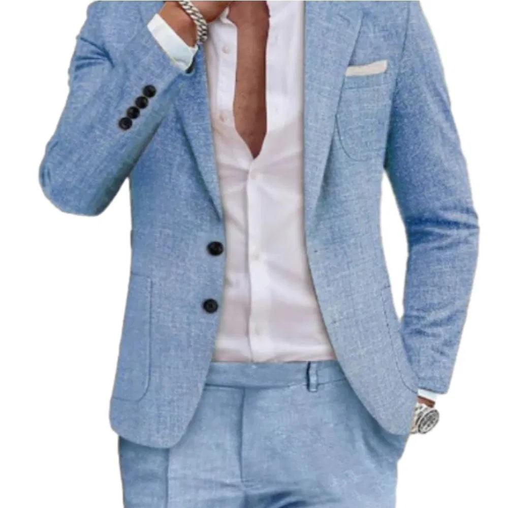 Premium Slim Fit Double Breasted Suit Formal Business Attire Groom Tuxedo Set