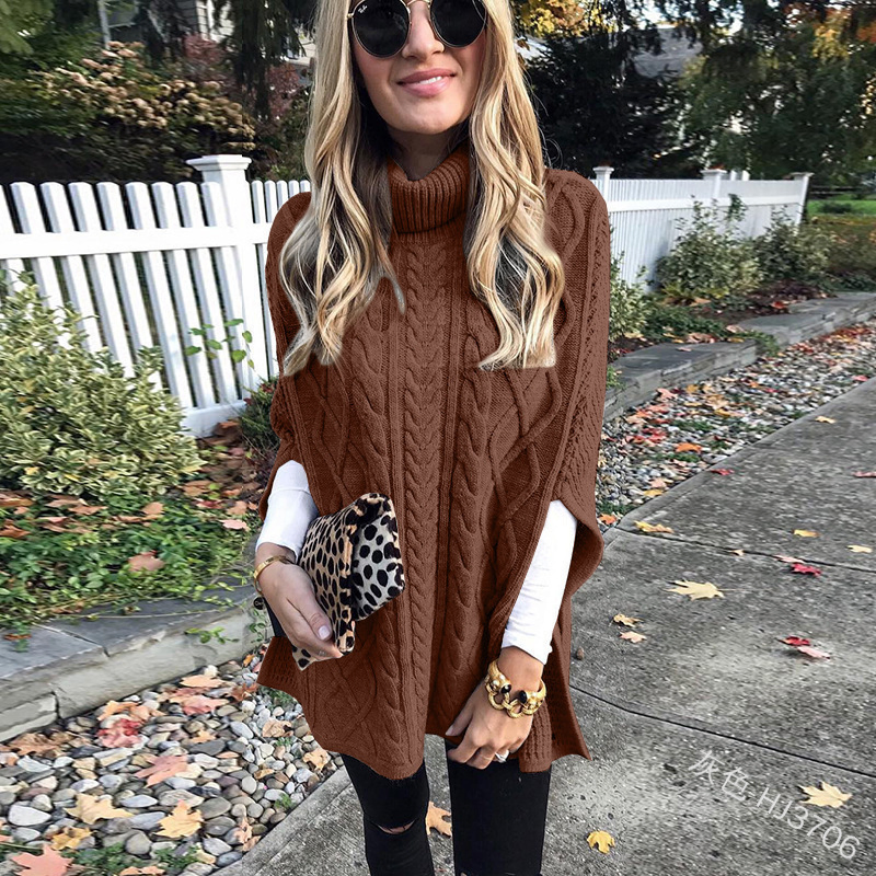 Fashion Women Turtleneck Plus Size Loose Pullover Knit Sweaters