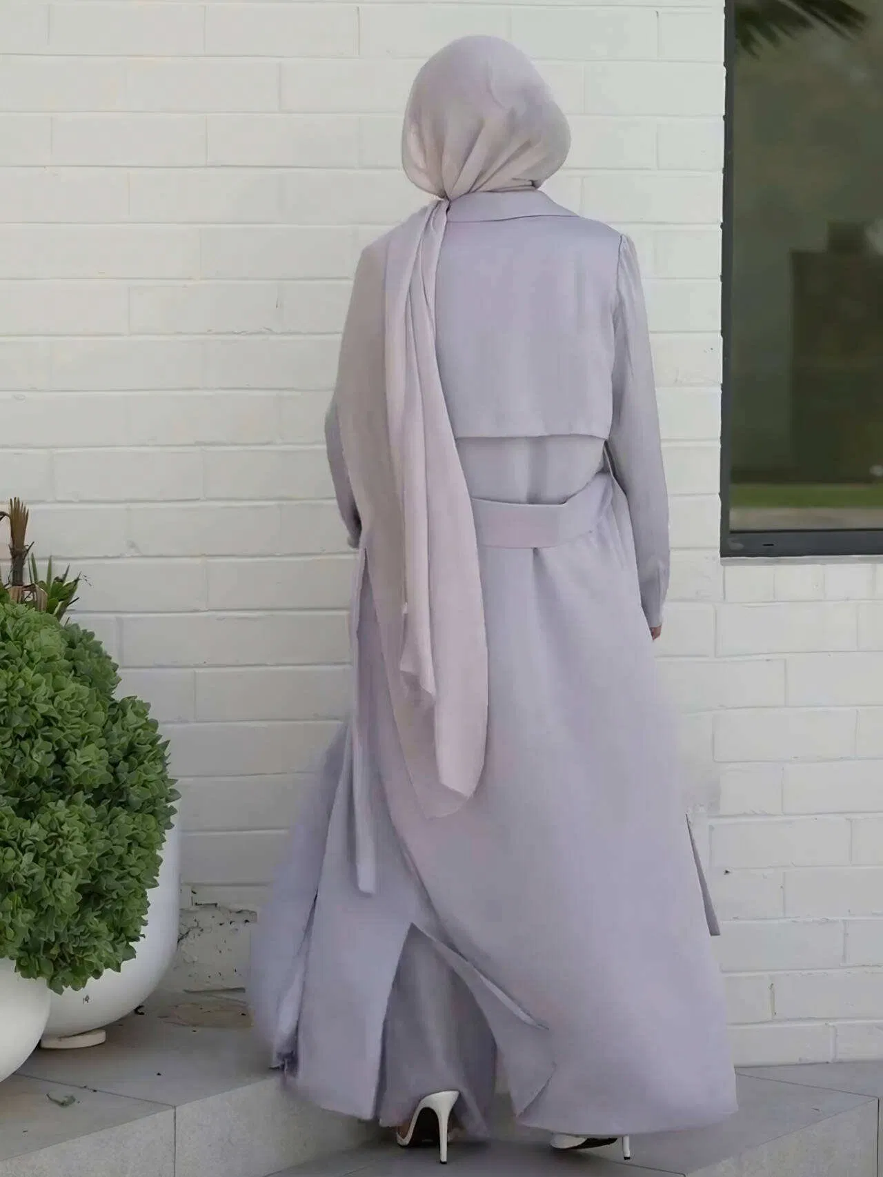 Cardigan and Pants Outfit Set Abaya Muslim Women Modest Everyday Wear Islamic