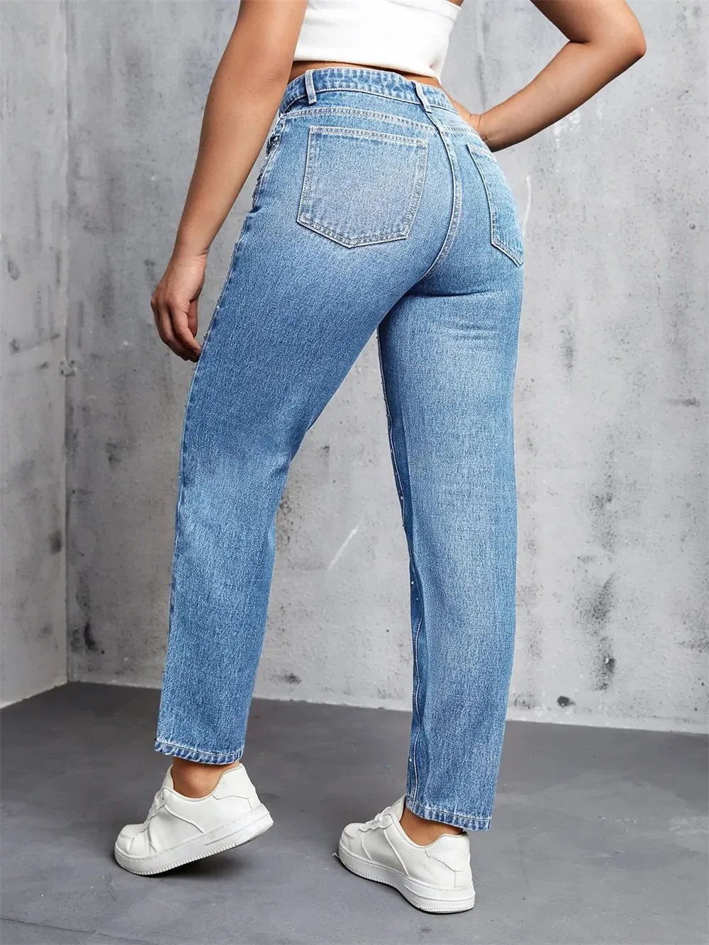 Plus Size Women's Jacquard Pattern Jeans