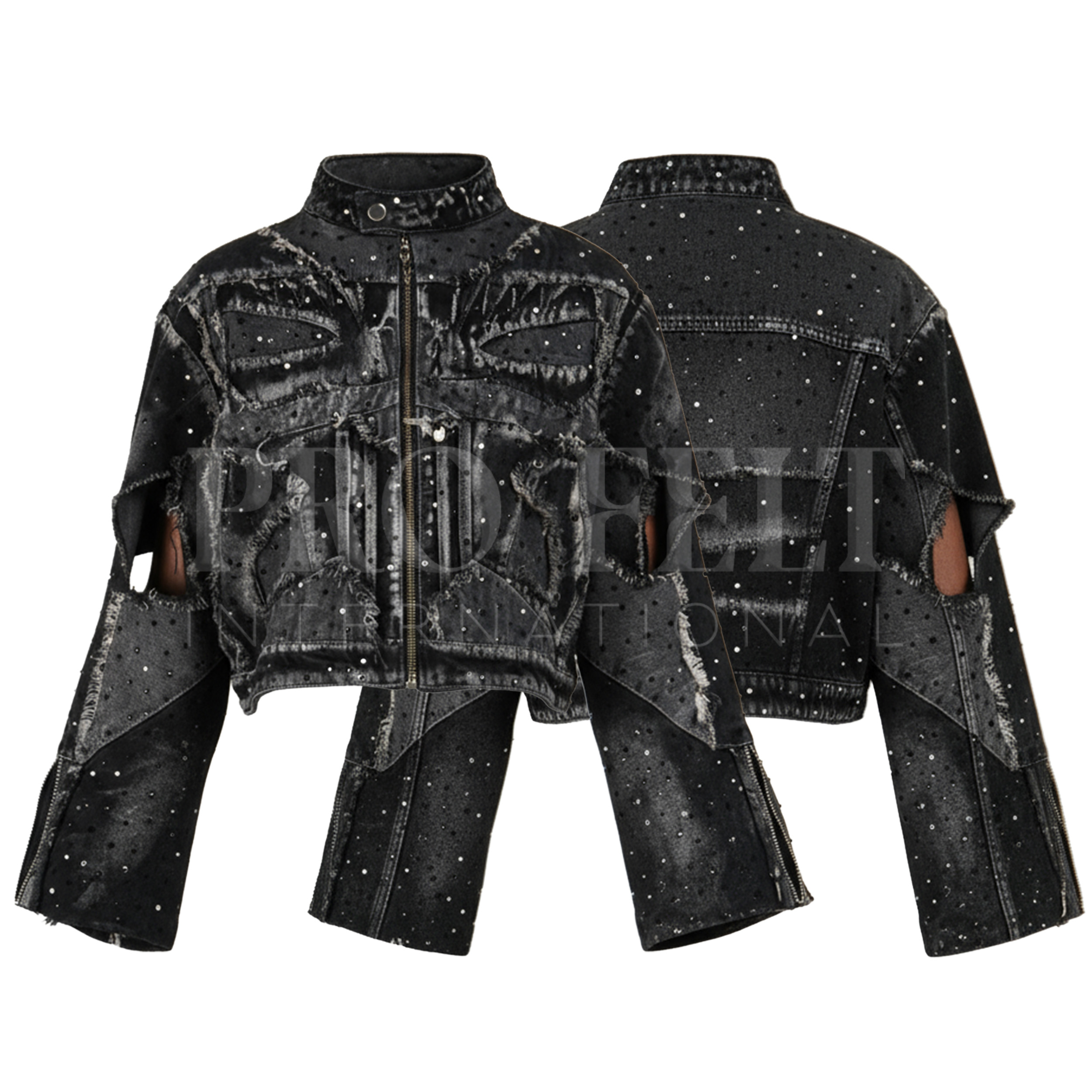 Women's Loose Fit Quilted Cotton Denim Motorcycle Jacket Streetwear Fashion Coat High Quality Outerwear