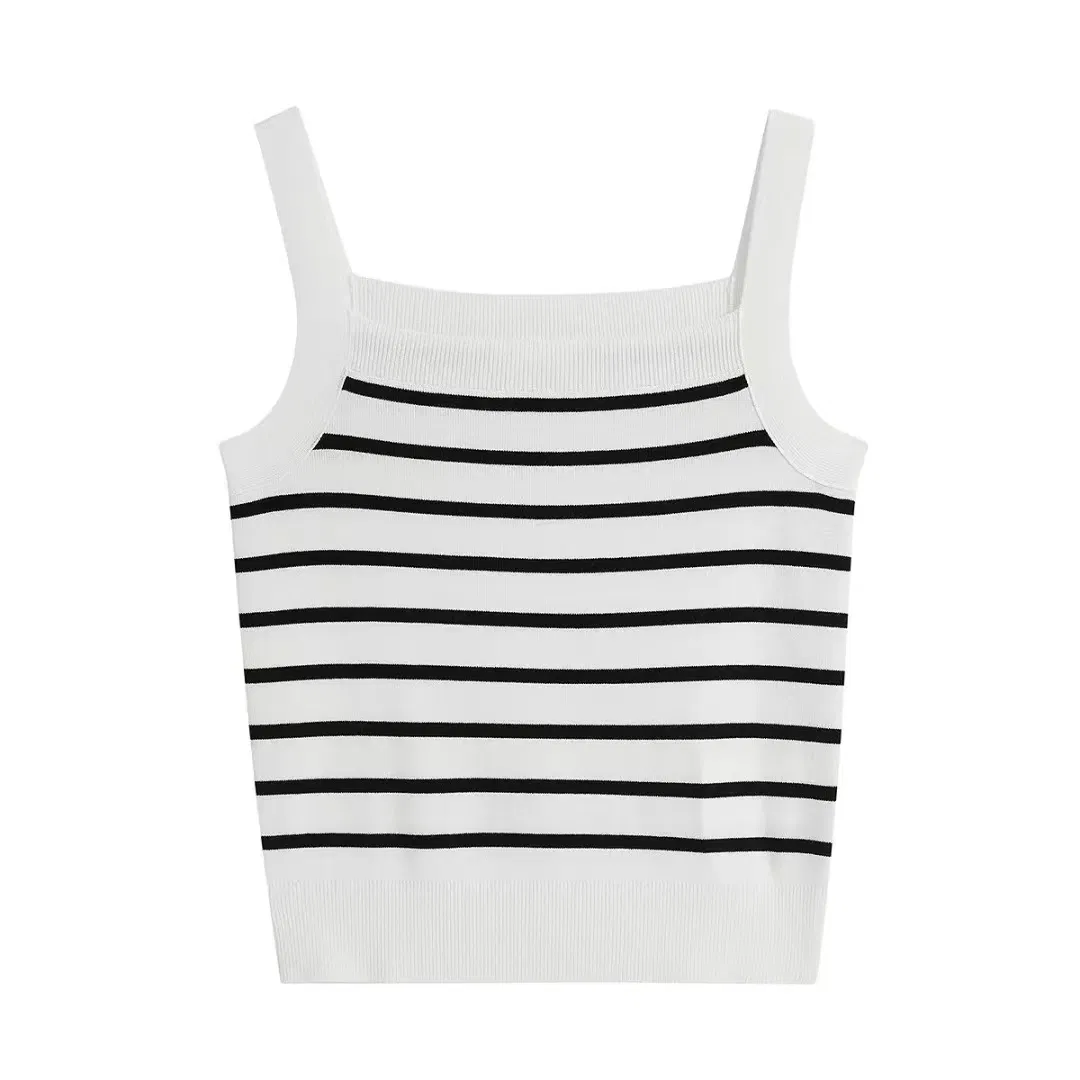 Trendy Stripe Knitting Sweater Vest for Women, All Seasons