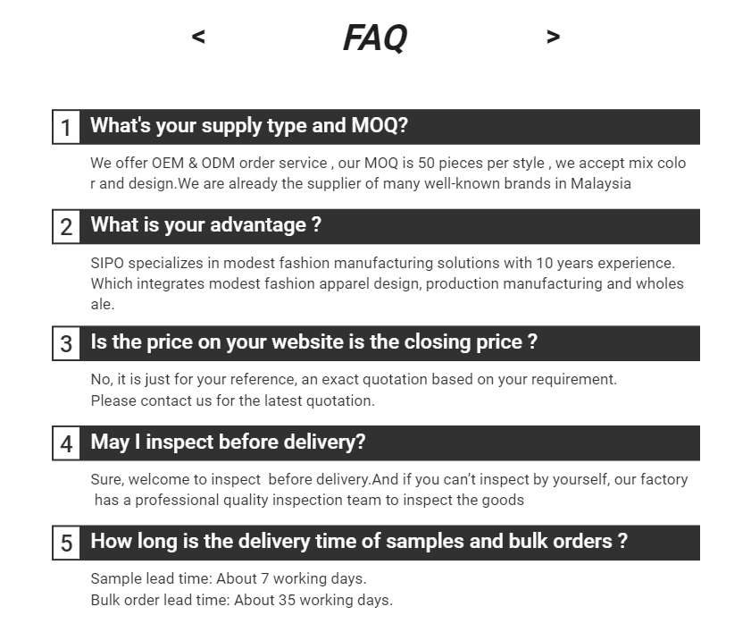 FAQ Visual
