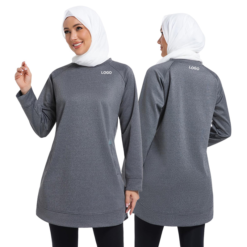 Modest Athletic for Women, Muslim Friendly Long Loose Top for Casual, Gym, Jogging, Autumn Spring Muslim Wear