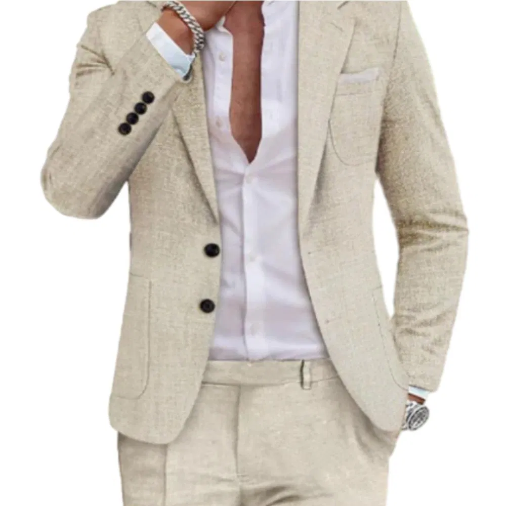 Premium Slim Fit Double Breasted Suit Formal Business Attire Groom Tuxedo Set