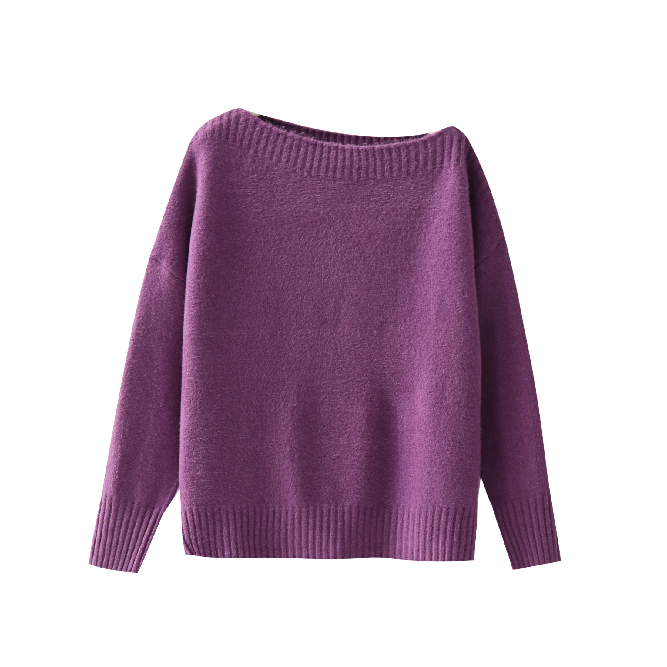 Real Shot Korean Style Winter Anti-Pilling Knitted Wool/Acrylic Women's Regular Solid Loose Sweater