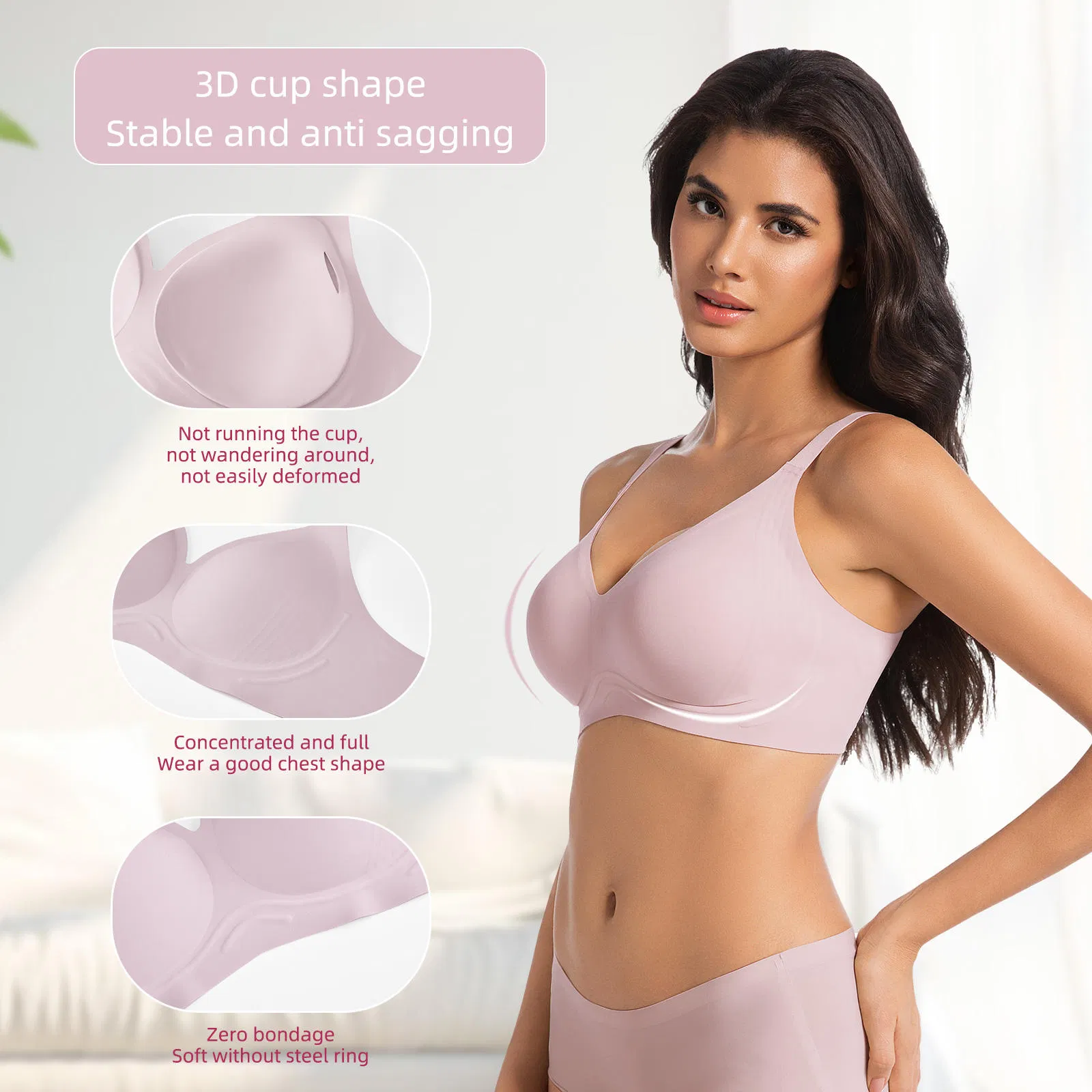 Stylish Full Cup Bra Set for Plus Size Women