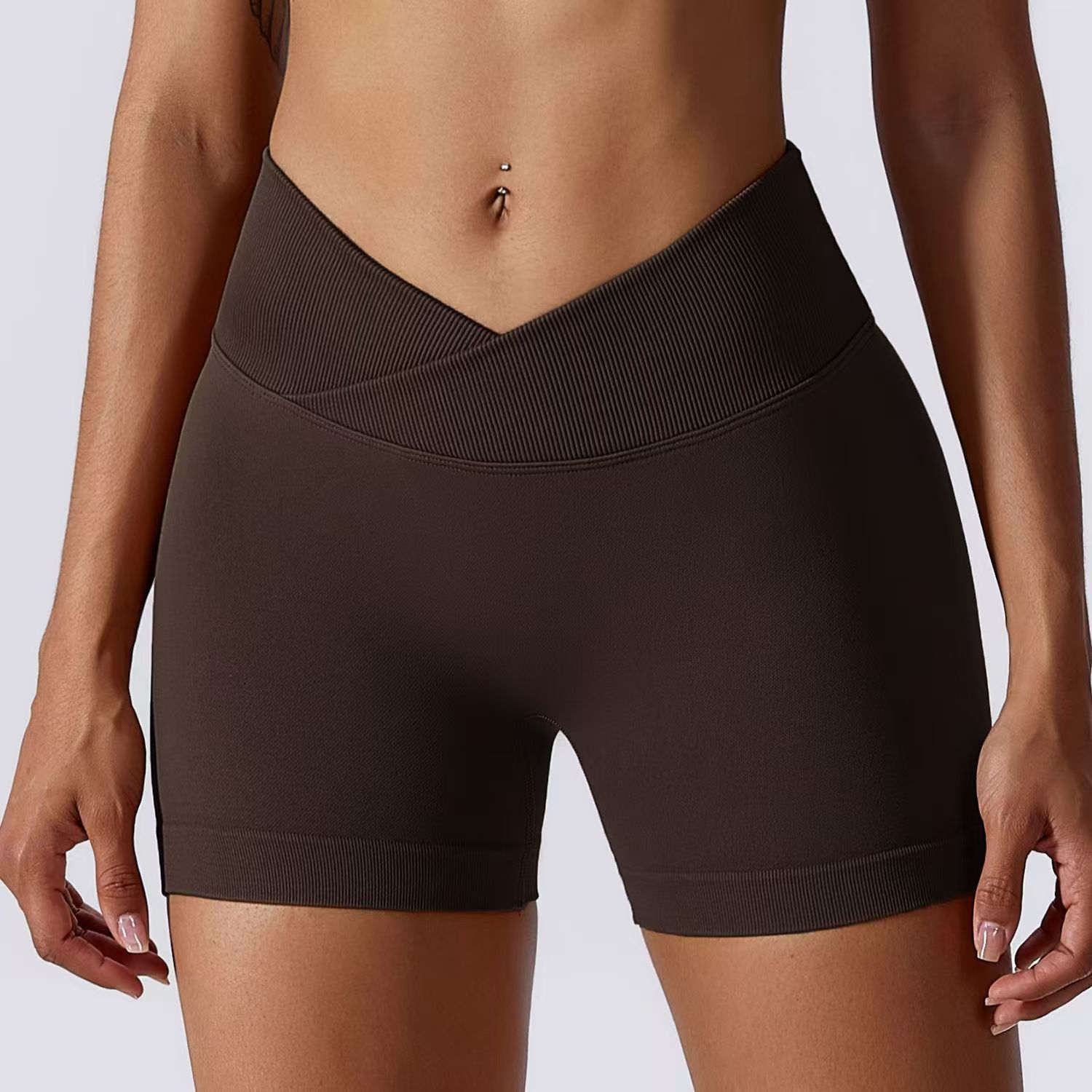 Hot Gym Clothing Seamless Yoga Pants Women Yoga Shorts Tights V Waist Scrunch Butt Short Legging