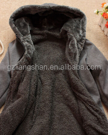 OEM Wholesale Cheap New Women's Lady Clothes Thicken Winter Warm Jacket Coat Hooded Fleece Outerwear