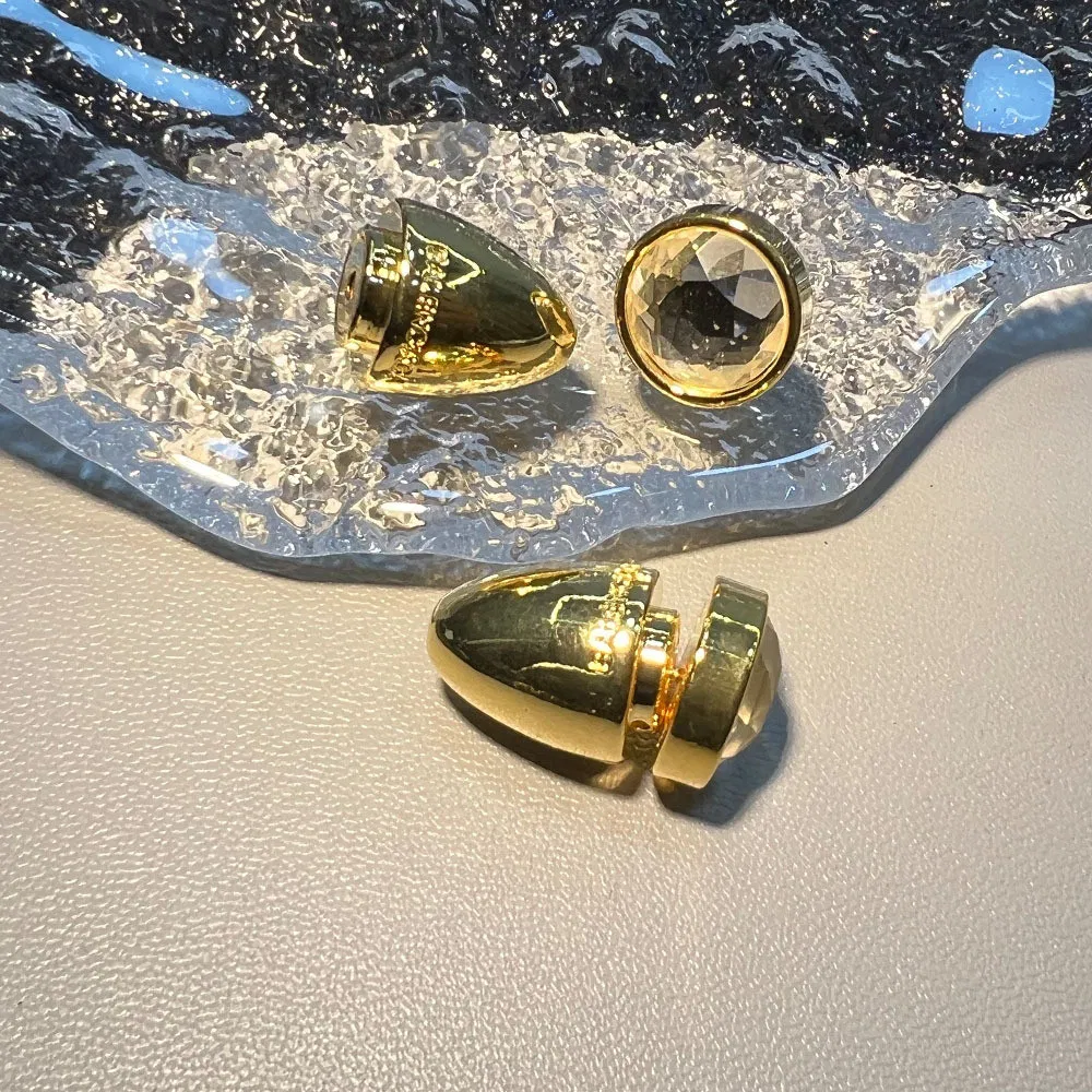 Bullet Head Earnail B Home Copper Gold Plated Zirconia Light Luxury Luxury Premium Marking Fashion