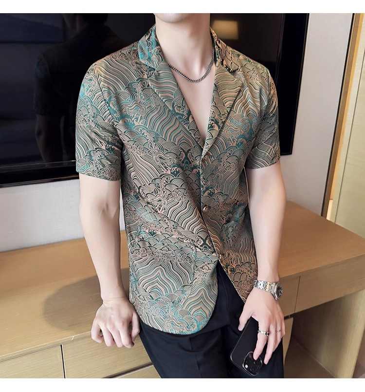 Custom Eco-Friendly Quick Dry Breathable Men's Shirt Beachwear Summer Vacation Stylish Resort