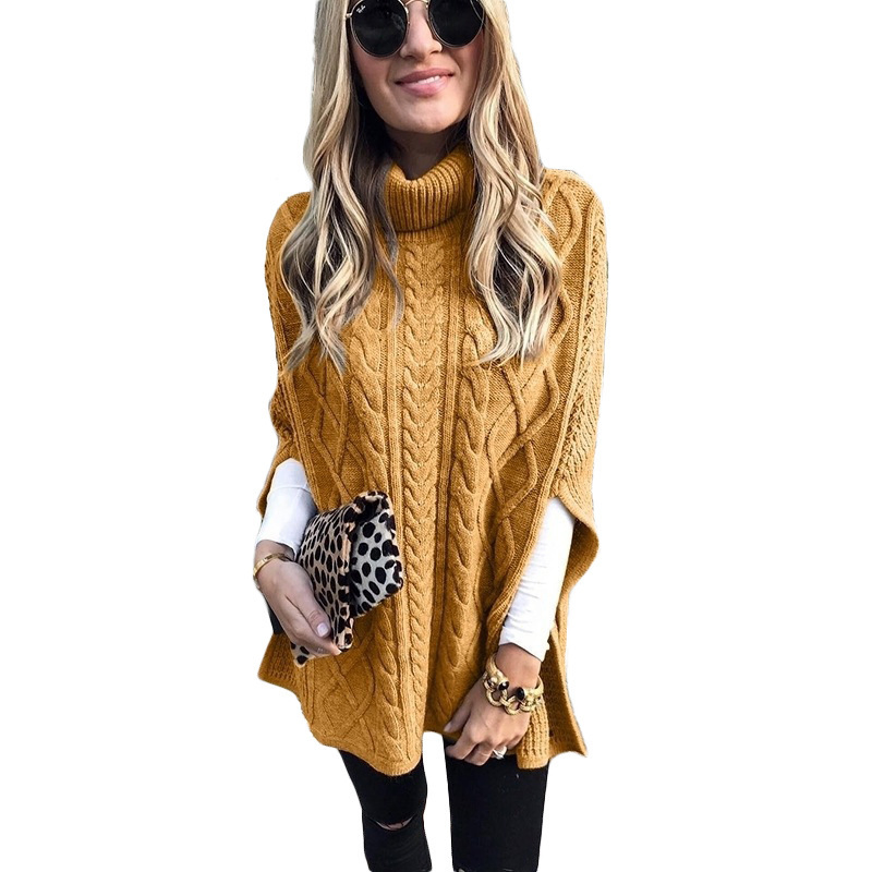 Fashion Women Turtleneck Plus Size Loose Pullover Knit Sweaters