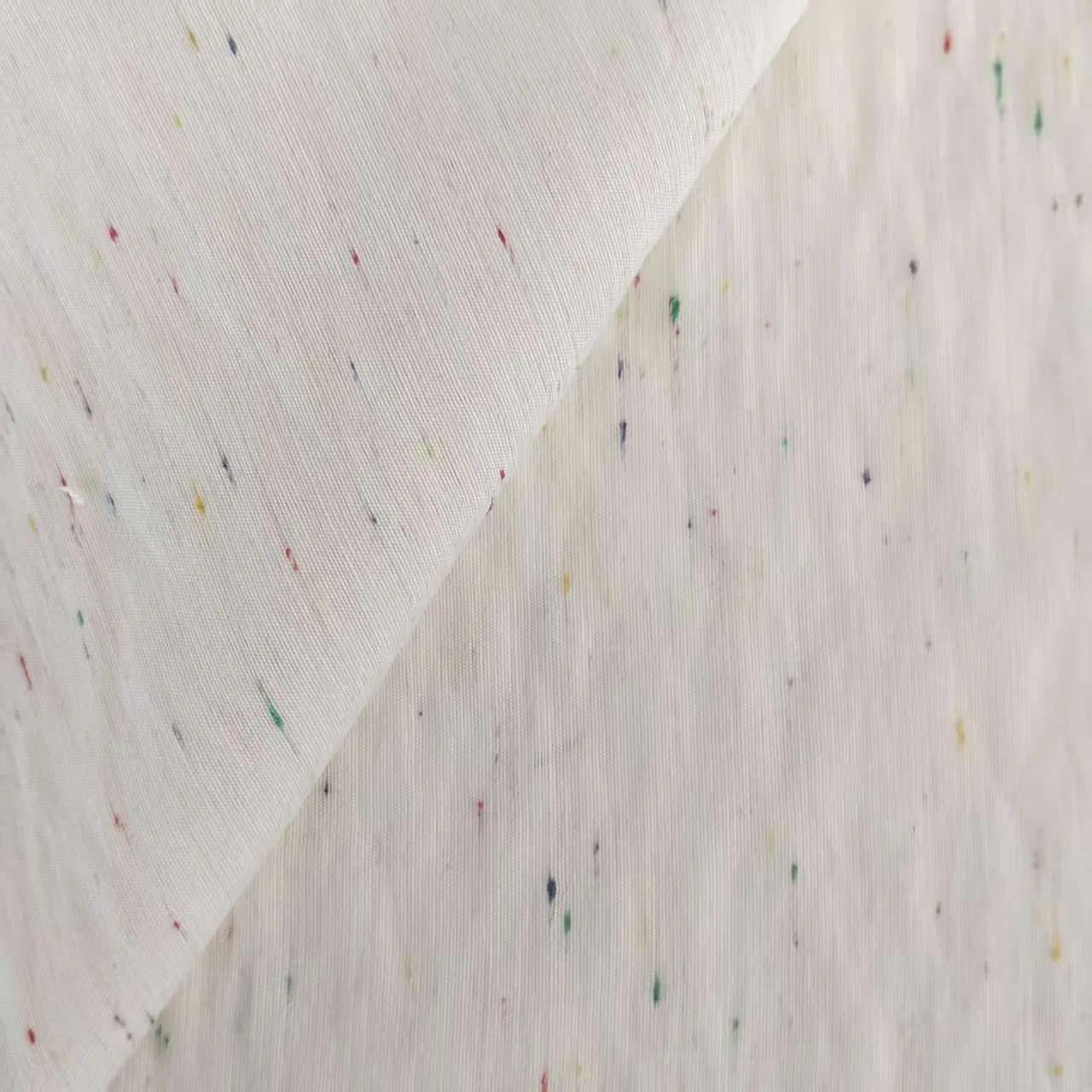 Fresh White Base Fabric with Playful Dots 83% Rayon for Spring Summer Collections and Resort Wear