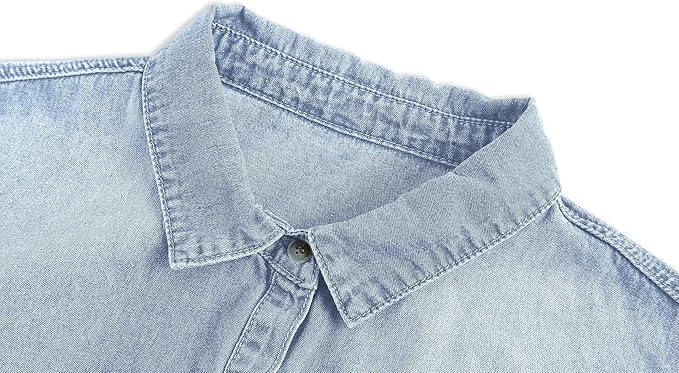 Top Trendy Womens Casual Denim Shirts High Quality Oversized Button up Jeans Shirts New Stylish Cowgirl Ladies Denim Shirts