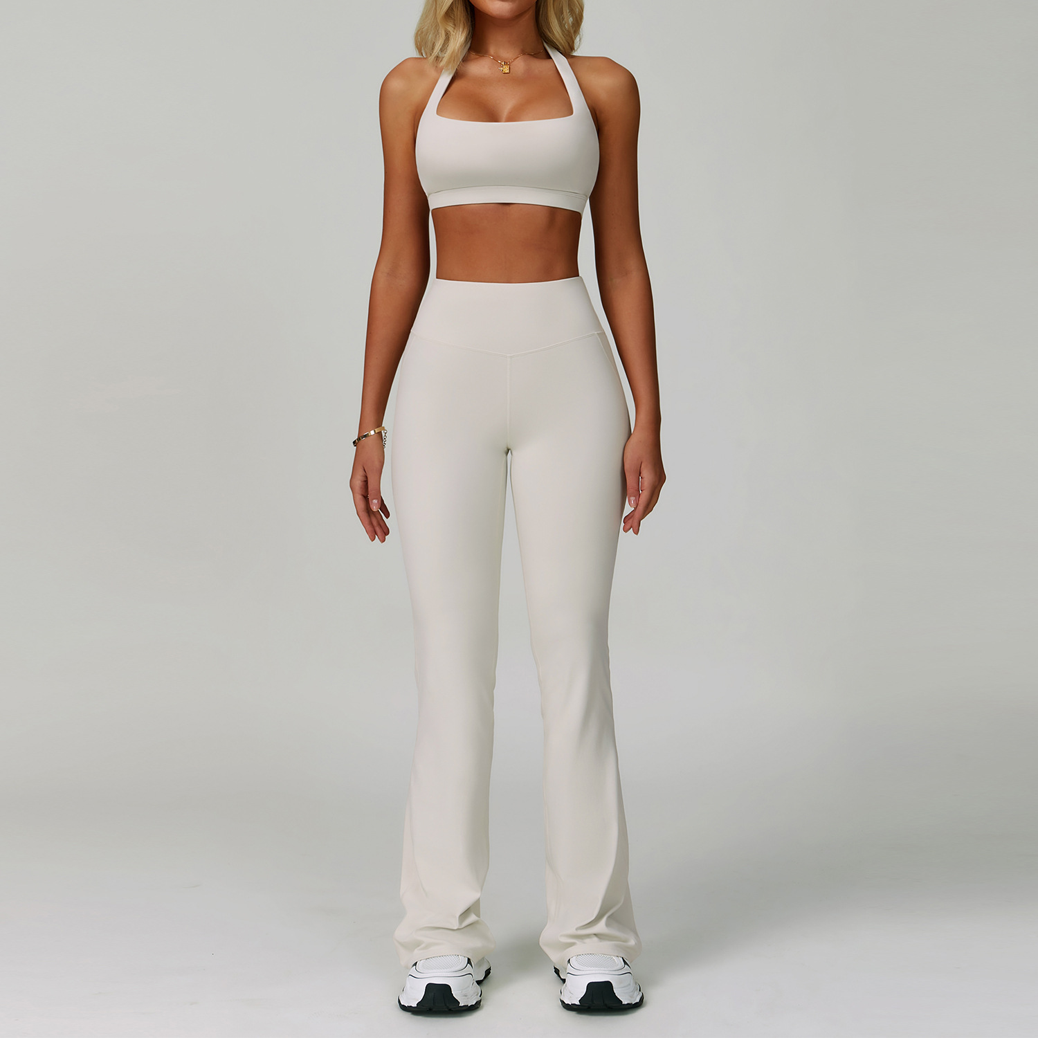 PASUXI Wholesale Women Sports Gym Wear Workout Set Tights Crop Top 2 Pieces Seamless Long Sleeve Fitness Yoga Set