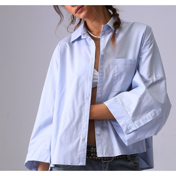 Plus Size Fashion Simple Style Women Cotton Blouse