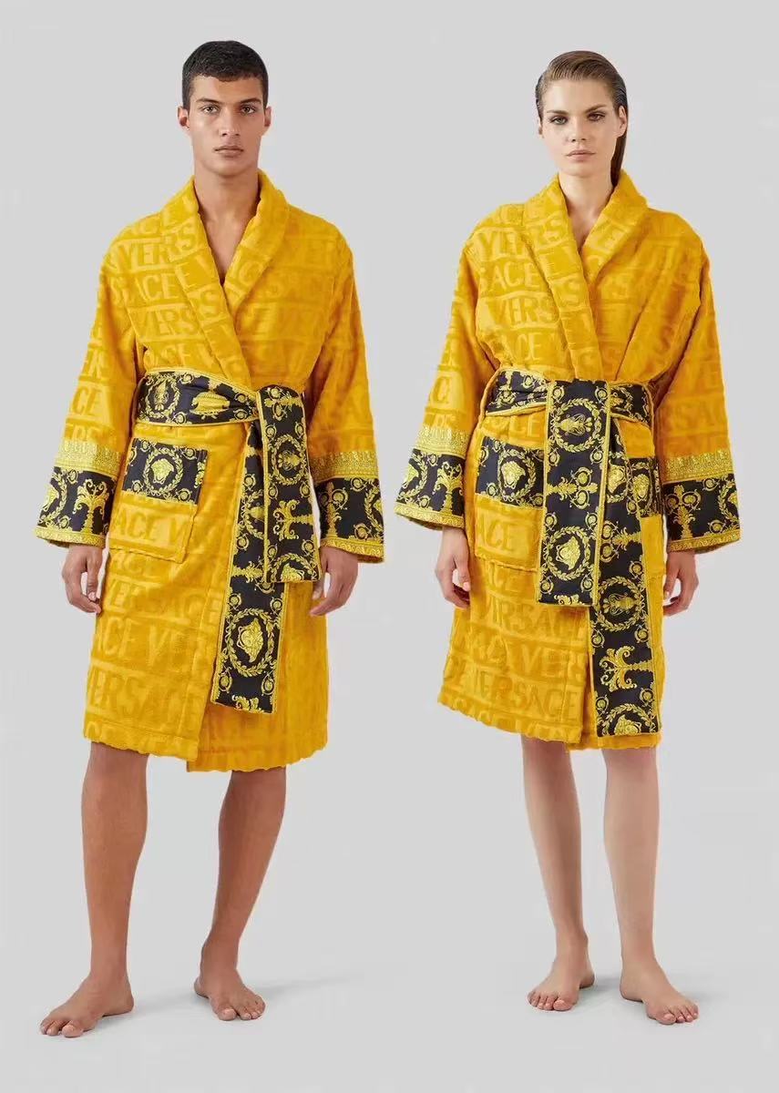HLY Women's Pure Cotton Jacquard Sleepwear Bathrobe Allure Luxury Women's Pajamas for Summer Winter Solid Nighty Bathrobe
