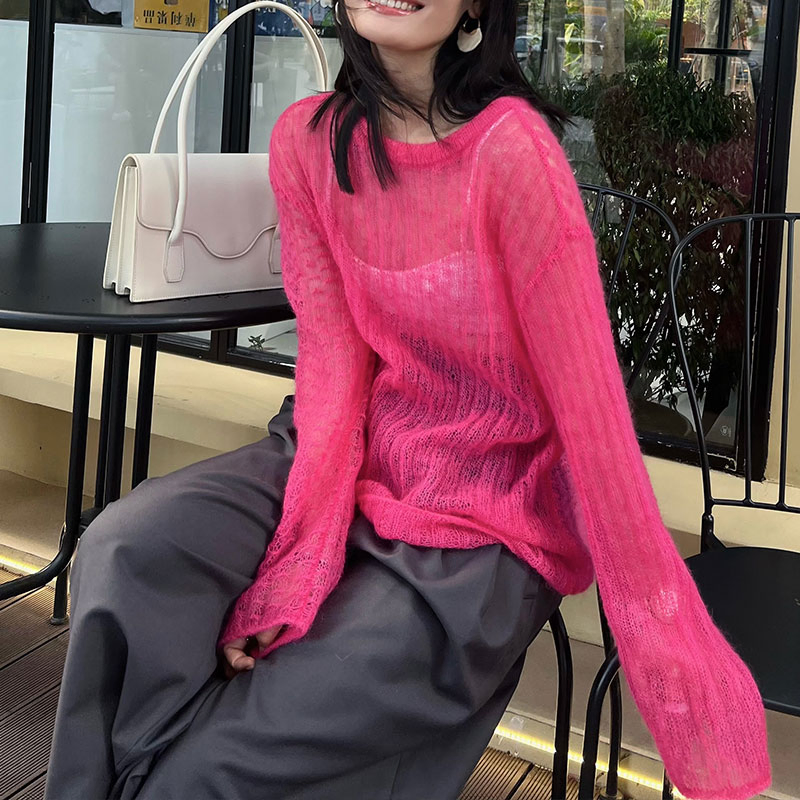 Custom Logo Fashionable Women's Loose Knit Sweater for Fall Streetwear Style