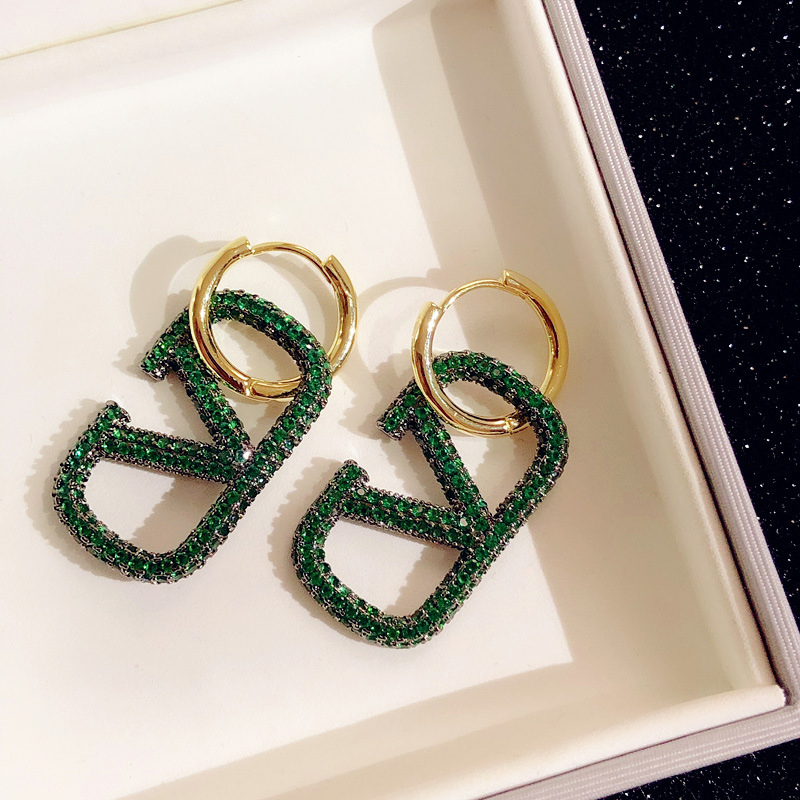 Fashion Light Luxury Full of Diamonds Temperament Hundred Match Earrings Jewelry