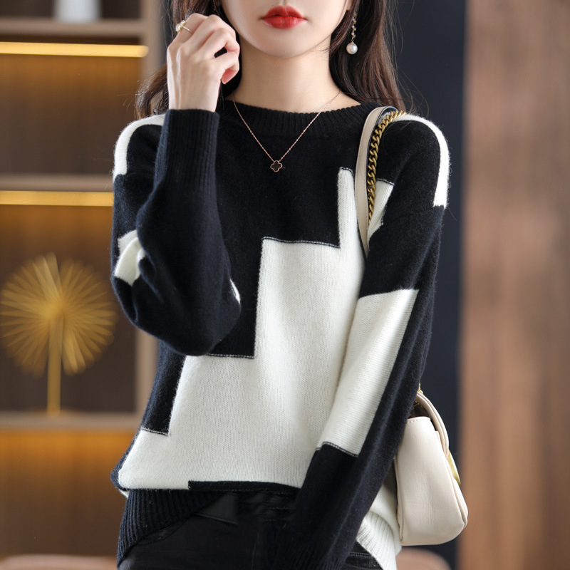 Hot Sale Ladies' Super Soft Cashmere Slipper Sweater Women's Comfortable Stayhome Style Loungewear Knitwear Knit Jumper
