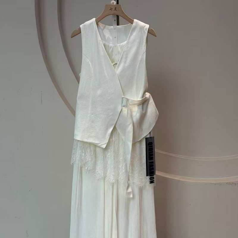 JIANYI Women's Normcore Minimalist Collarless Spandex/Polyester Summer Outerwear