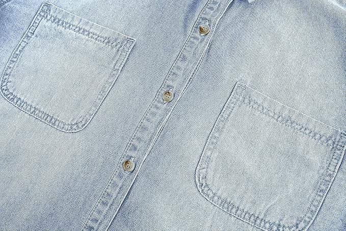 Top Trendy Womens Casual Denim Shirts High Quality Oversized Button up Jeans Shirts New Stylish Cowgirl Ladies Denim Shirts