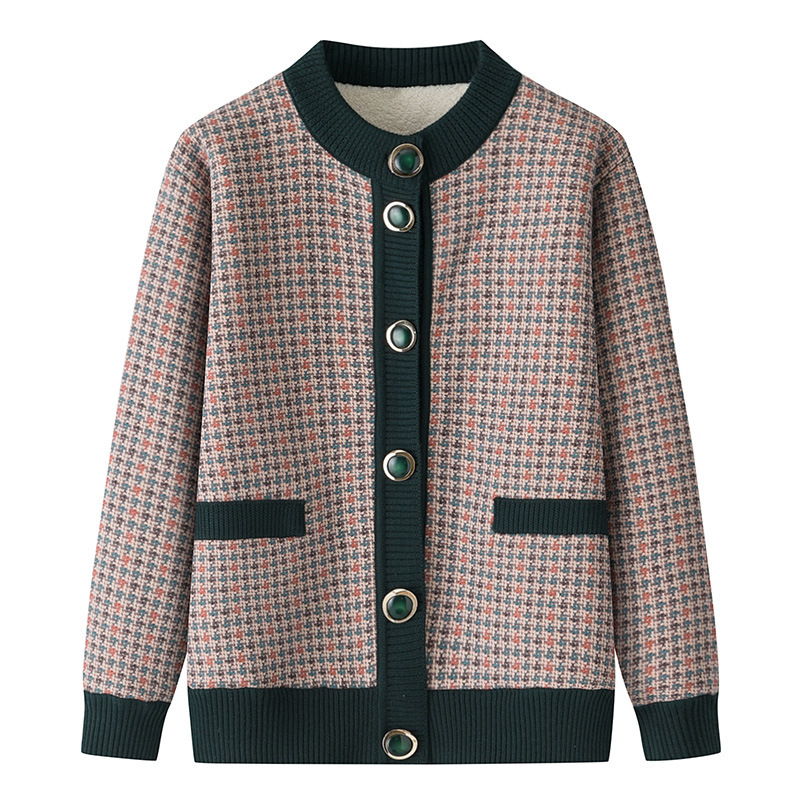 Women's Winter Outerwear with Fleece Lining for Middle-aged and Elderly Ladies, Suitable for Autumn and Winter.