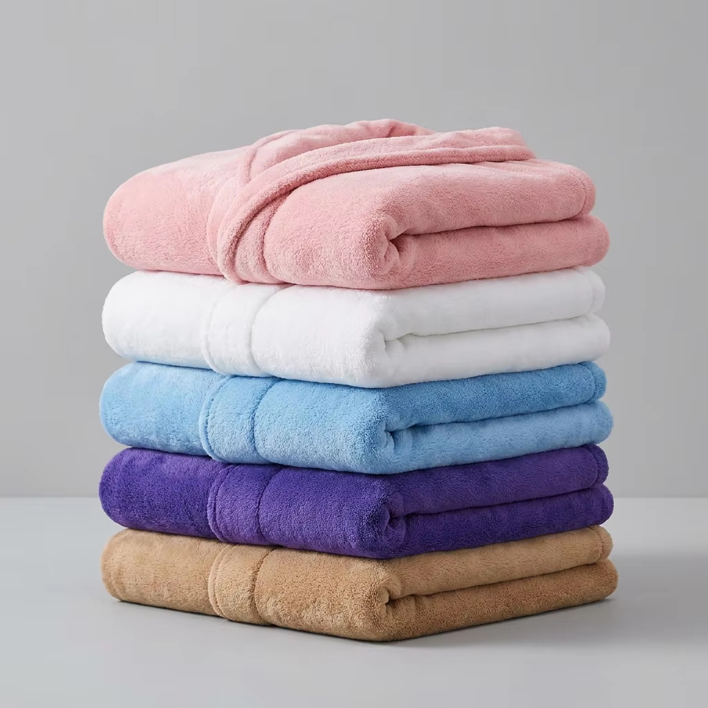 Bathrobe Custom Logo Coral Fleece Luxury Winter Long Thickened OEM ODM Personalized Warm Morning Gown For Hotel Spa Brands