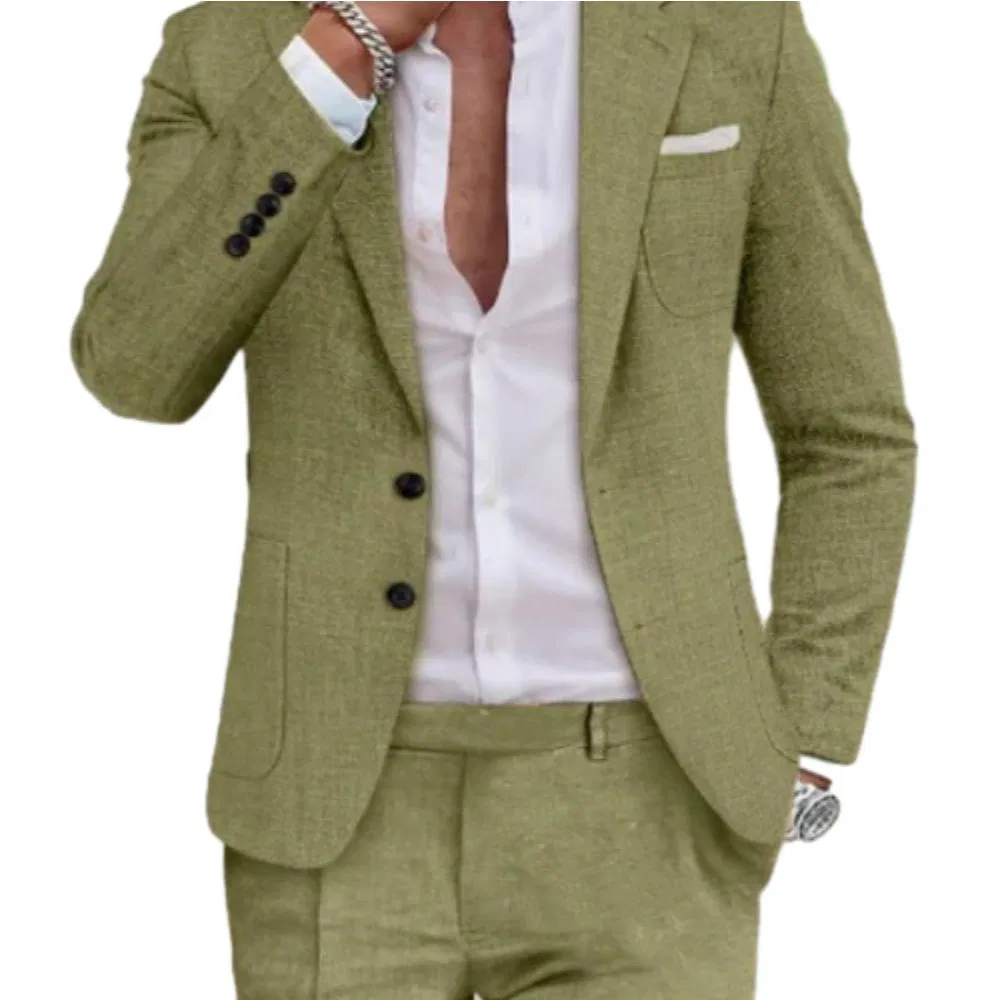 Premium Slim Fit Double Breasted Suit Formal Business Attire Groom Tuxedo Set