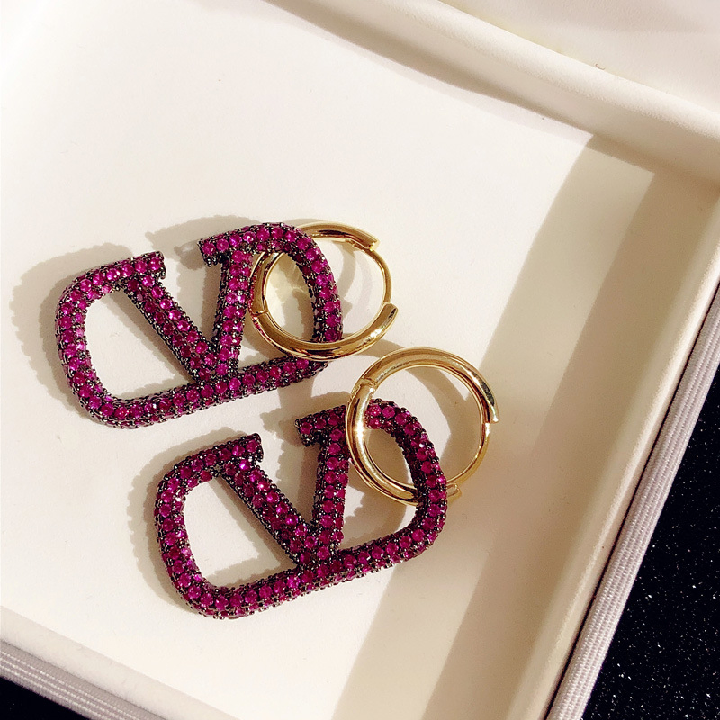 Fashion Light Luxury Full of Diamonds Temperament Hundred Match Earrings Jewelry