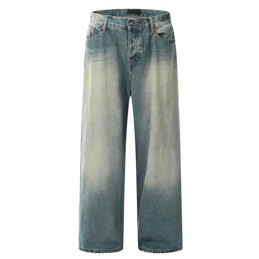 Wholesale Plain Jeans for Women Fashion Style Vintage Blue Washing Oversize Denim Pants Custom Brand logo Women's Jeans