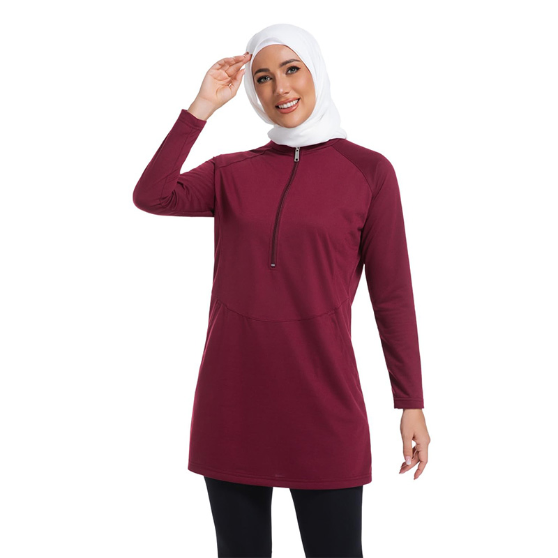 Modest Athletic for Women, Muslim Friendly Long Loose Top for Casual, Gym, Jogging, Autumn Spring Muslim Wear