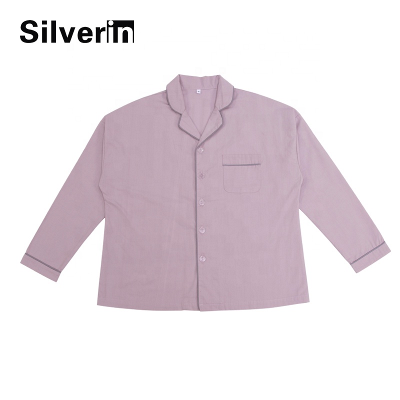 Custom logo Soft Double Pure Silver Fiber Anti-microbial Sleepwear Women Pajamas